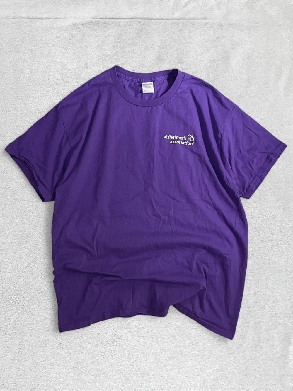 Hanes Alzheimers Association Walk Purple Cotton Short-Sleeve T-Shirt, Size Large